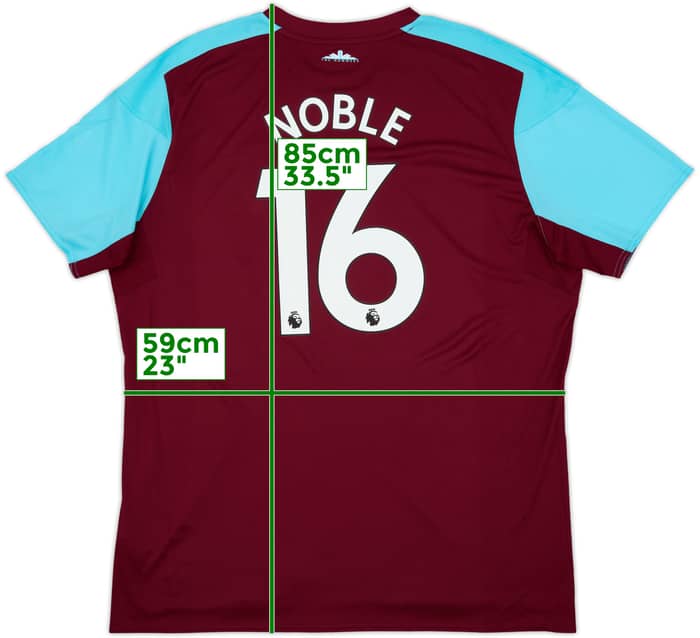 2017-18 West Ham Home Shirt Noble #16 - 9/10 - (3XL)