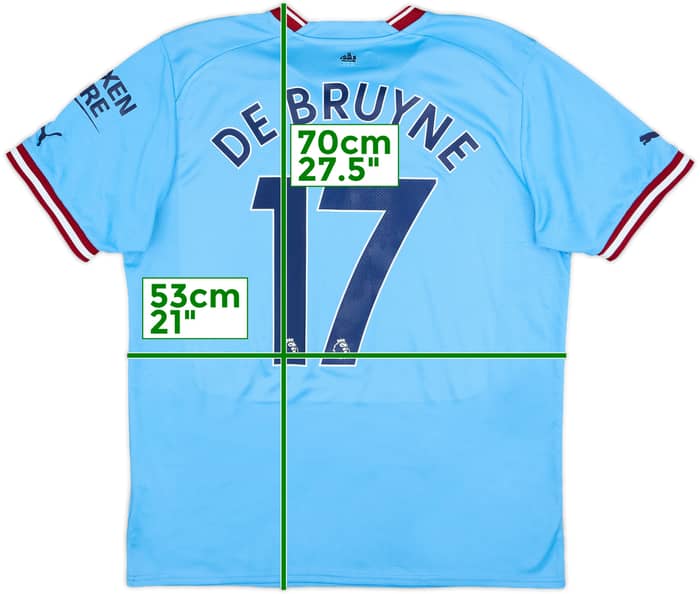 2022-23 Manchester City Home Shirt De Bruyne #17 - 8/10 - (L)