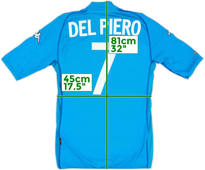 2002 Italy Home Shirt Del Piero #7 - 6/10 - (XL)