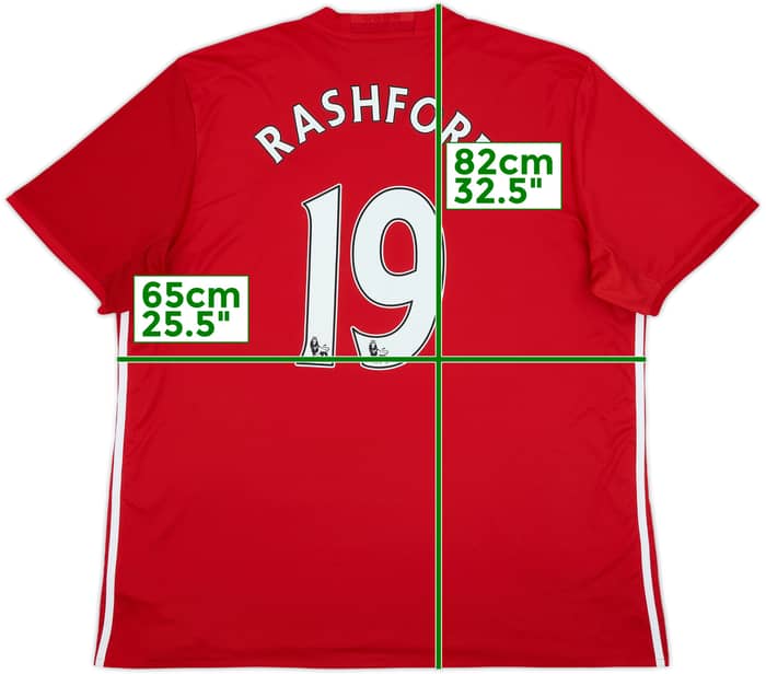 2016-17 Manchester United Home Shirt Rashford #19 - 5/10 - (XXL)