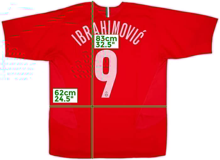 2005-06 Juventus Away Shirt Ibrahimovic #9 - 6/10 - (XL)