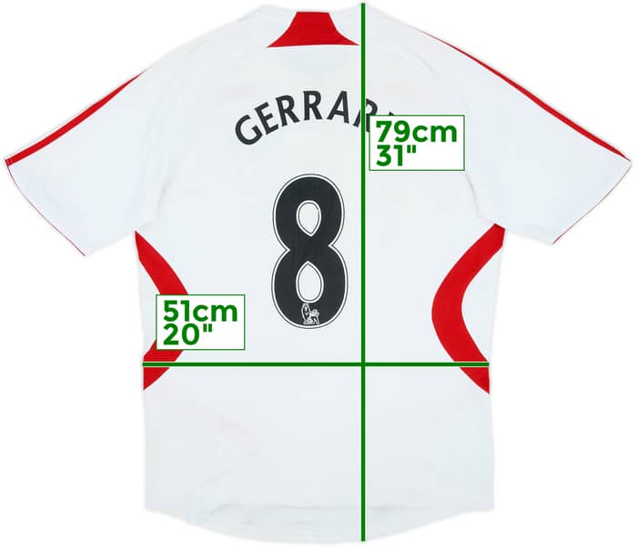 2007-08 Liverpool Away Shirt Gerrard #8 - 6/10 - (L)