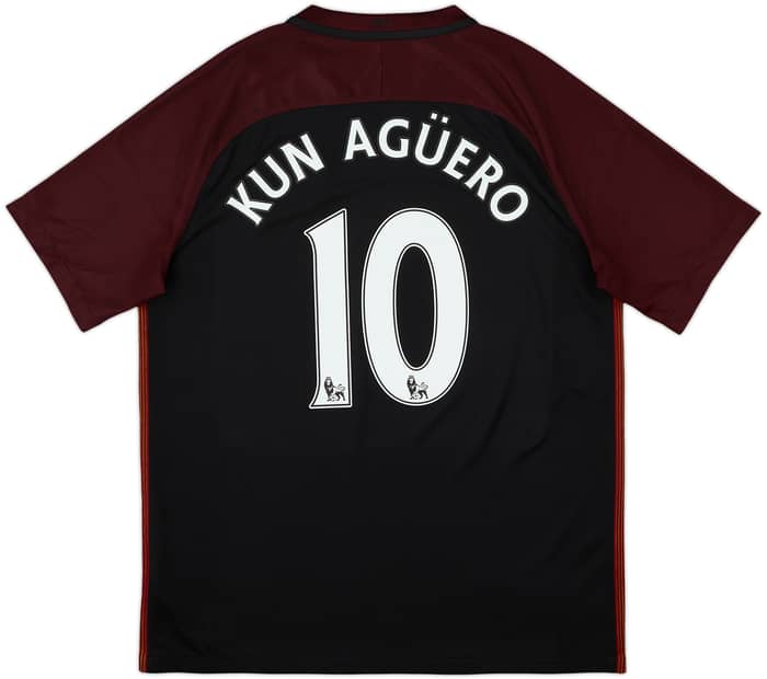 2016-17 Manchester City Away Shirt Kun Aguero #10 - 6/10 - (L)