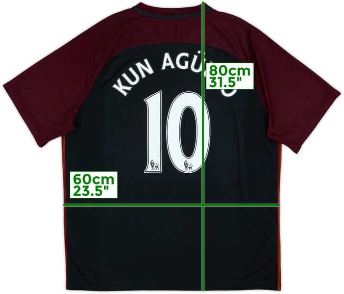 2016-17 Manchester City Away Shirt Kun Aguero #10 - 8/10 - (XXL)