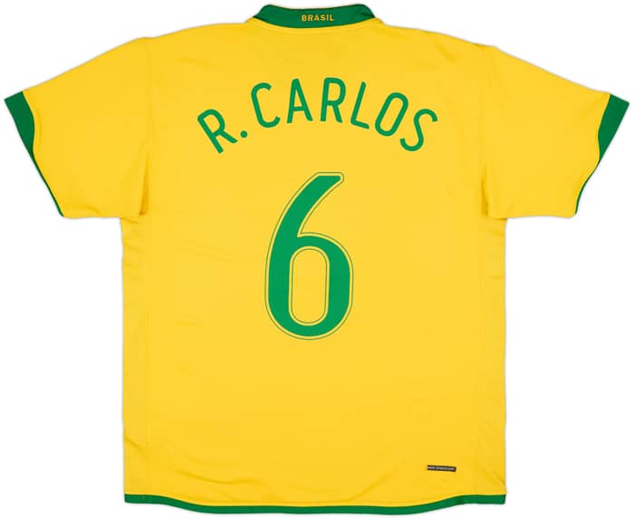 2006-08 Brazil Home Shirt R.Carlos #6 - 9/10 - (L)