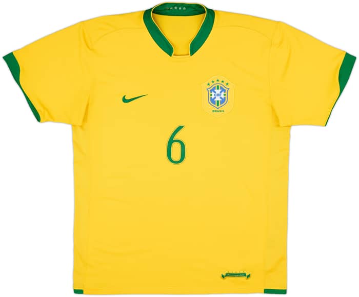 2006-08 Brazil Home Shirt R.Carlos #6 - 9/10 - (L)