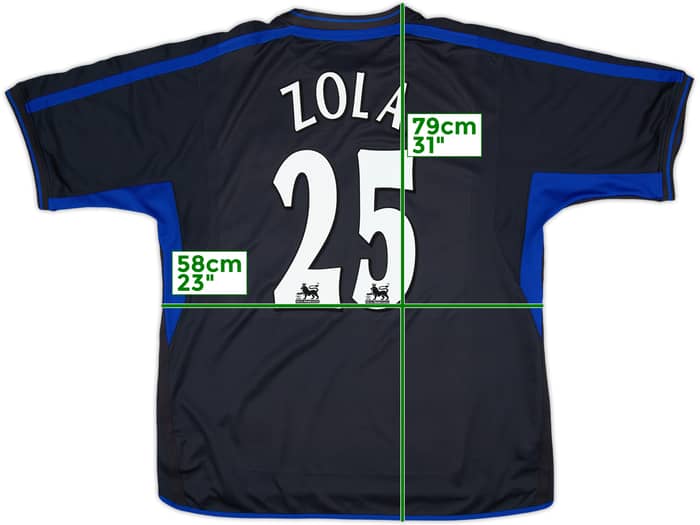 2002-04 Chelsea Away Shirt Zola #25 - 8/10 - (XXL)