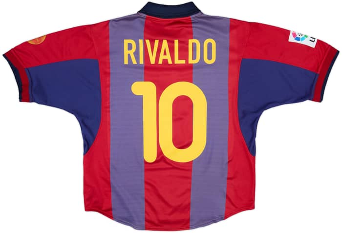2000-01 Barcelona Home Shirt Rivaldo #10 - 6/10 - (M)