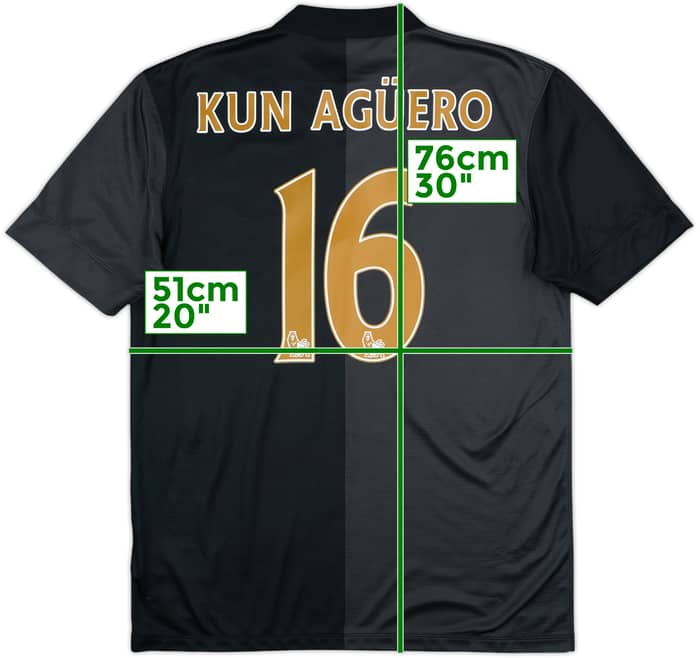 2013-14 Manchester City Away Shirt Kun Aguero #16 - 8/10 - (M)