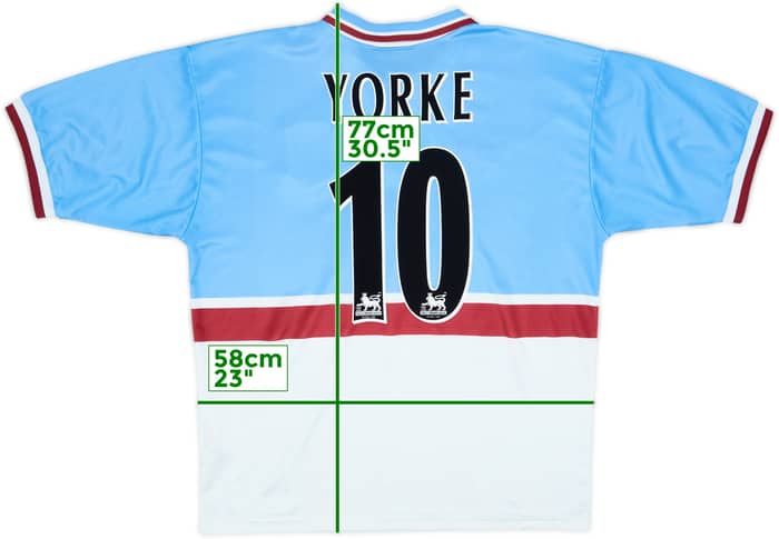 1997-98 Aston Villa Away Shirt Yorke #10 - 8/10 - (L)