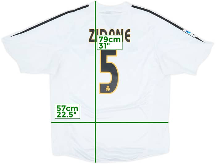 2004-05 Real Madrid Home Shirt Zidane #5 - 9/10 - (L)