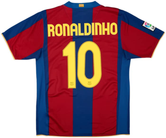 2007-08 Barcelona Home Shirt Ronaldinho #10 - 5/10 - (M)