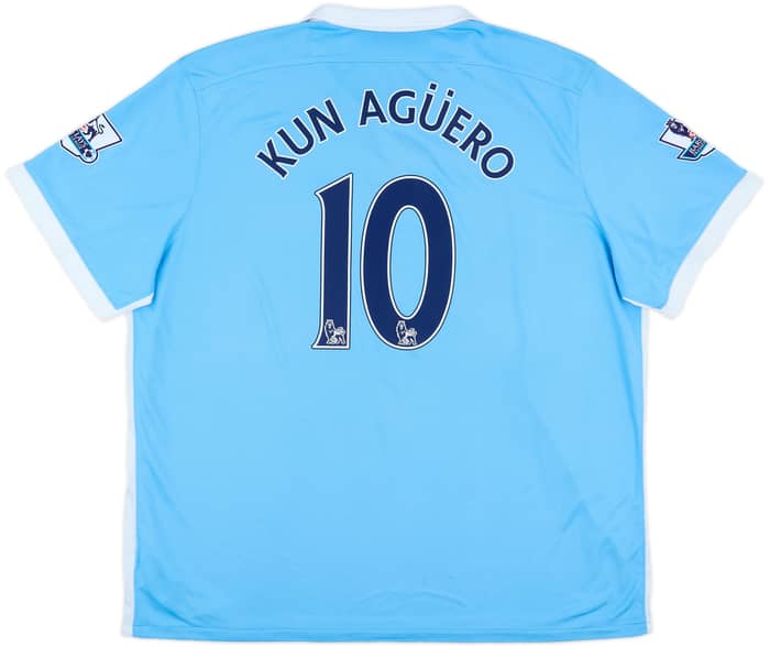 2015-16 Manchester City Home Shirt Kun Aguero #10 - 10/10 - (3XL)