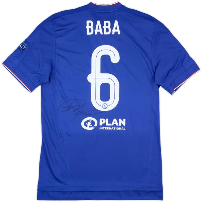 2015-16 Chelsea Player Issue Signed Champions League Home Shirt Baba #6 (M)