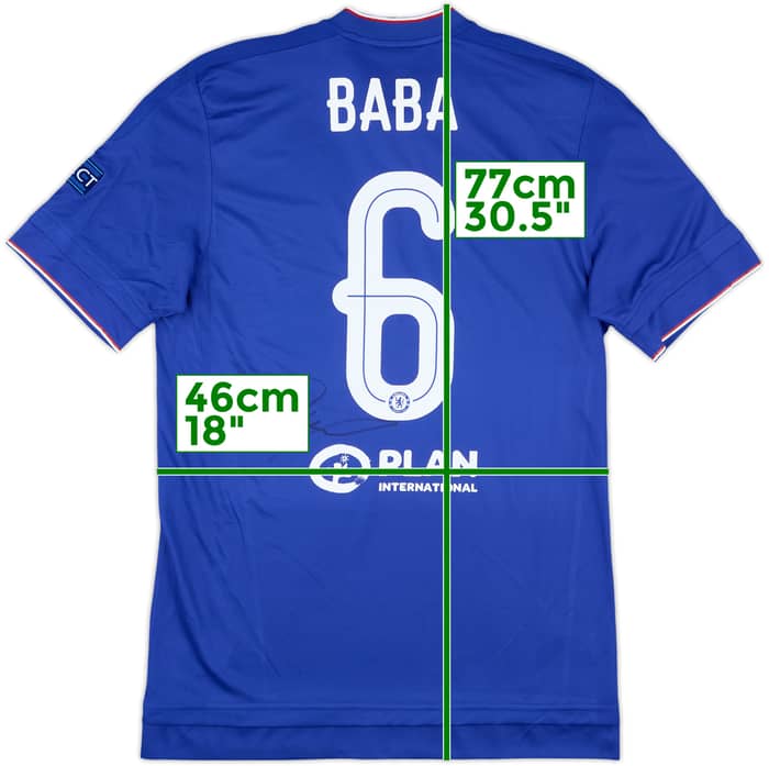 2015-16 Chelsea Player Issue Signed Champions League Home Shirt Baba #6 (M)
