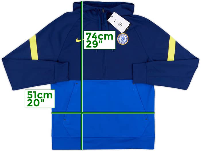 2021-22 Chelsea Nike 1/2 Zip Hooded Sweat Top (M)