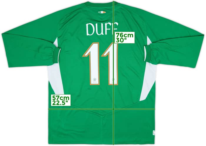 Camiseta de local de Irlanda 2004-06 L/S Duff #11 - 6/10 - (XL)