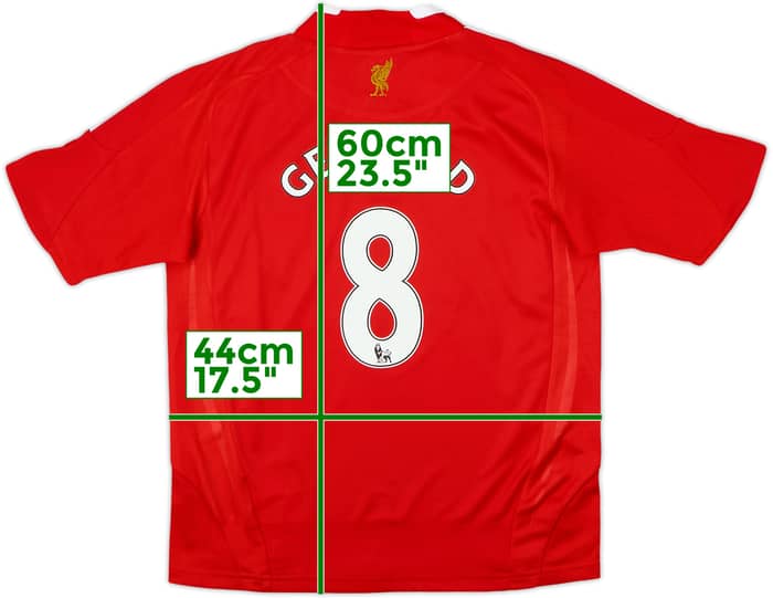 2008-10 Liverpool Home Shirt Gerrard #8 - 10/10 - (M.Boys)