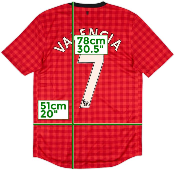 2012-13 Manchester United Home Shirt Valencia #7 (M)
