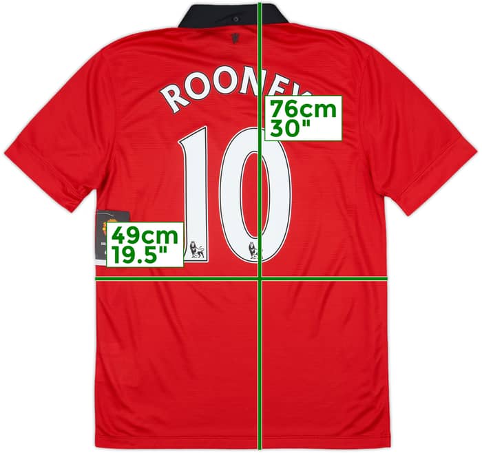 2013-14 Manchester United Home Shirt Rooney #10 (M)