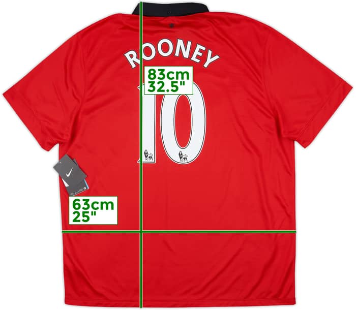 2013-14 Manchester United Home Shirt Rooney #10 (XXL)
