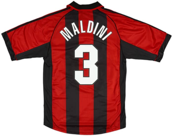 1998-00 AC Milan Home Shirt Maldini #3 - 6/10 - (S)