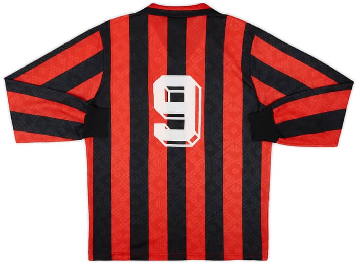 1989-90 AC Milan Home L/S Shirt #9 - 8/10 - (L)