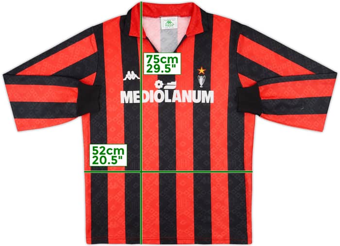 1989-90 AC Milan Home L/S Shirt #9 - 8/10 - (L)