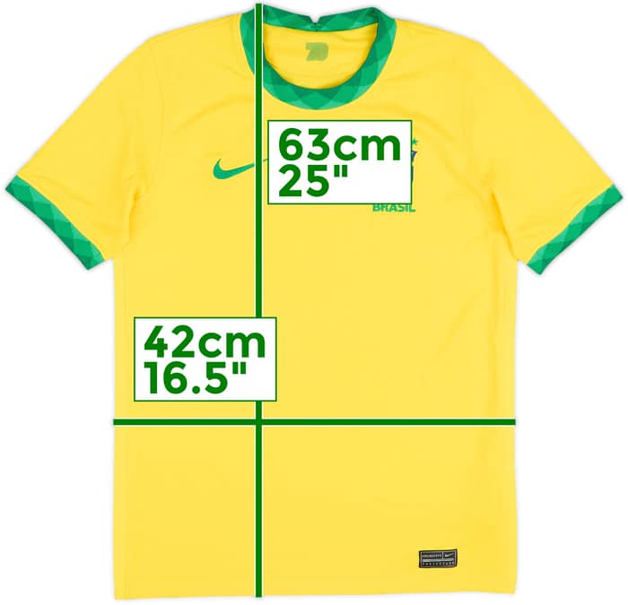 2020-21 Brazil Home Shirt - 8/10 - (L.Boys)