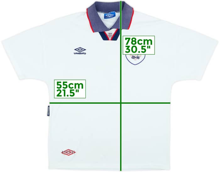 1993-95 England Home Shirt - 6/10 - (L)
