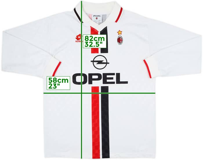 Camiseta de visitante de manga larga del AC Milan 1995-96 - 8/10 - (XL)