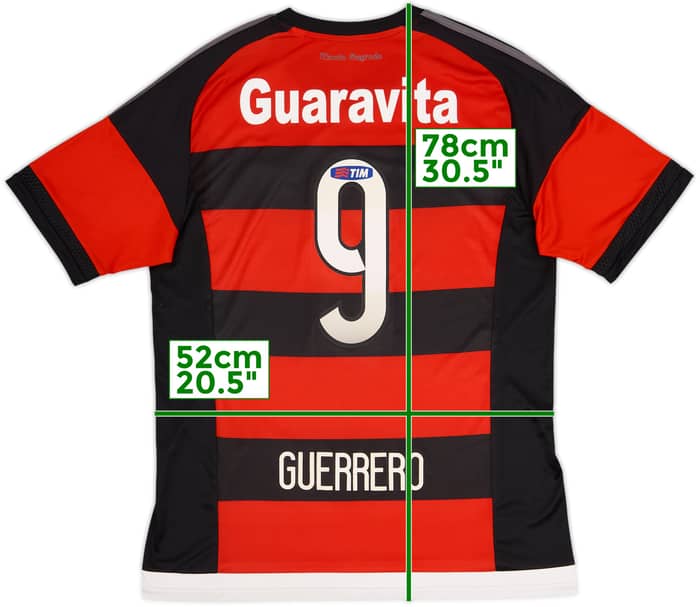 2015-16 Flamengo Home Shirt Guerrero #9 - 9/10 - (L)