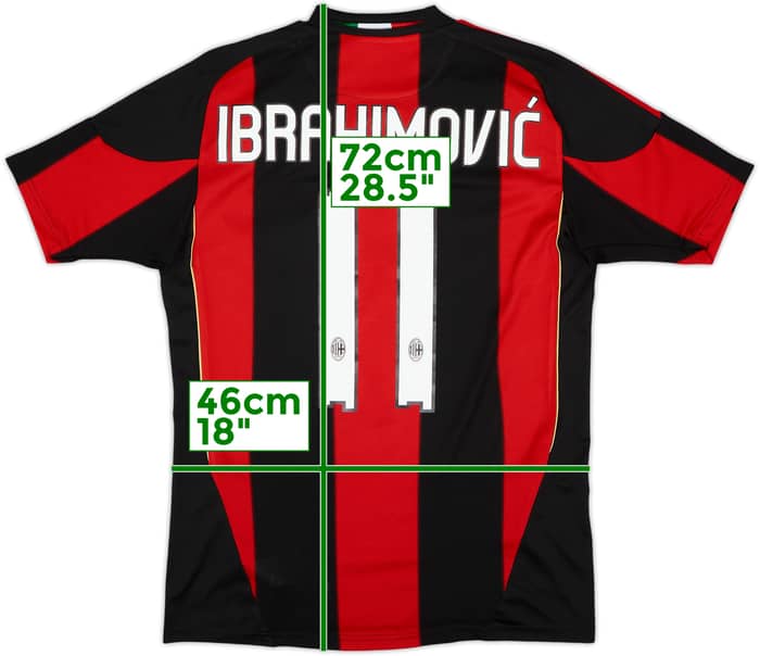 2010-11 AC Milan Home Shirt Ibrahimovic #11 - 8/10 - (S)