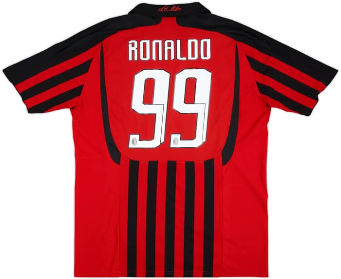 2007-08 AC Milan Home Shirt Ronaldo #99 - 8/10 - (XL)