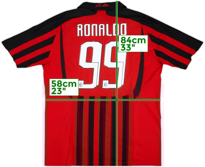 2007-08 AC Milan Home Shirt Ronaldo #99 - 8/10 - (XL)
