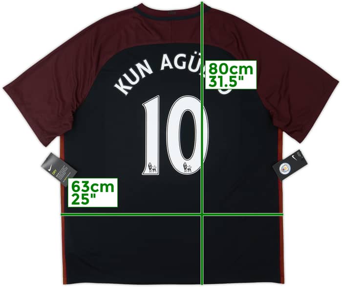 2016-17 Manchester City Away Shirt Kun Aguero #10 (XXL)