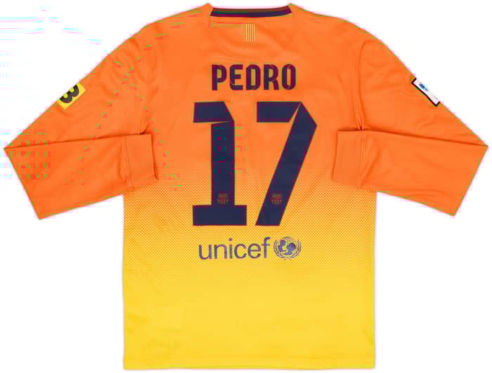 2012-13 Barcelona Away L/S Shirt Pedro #17 - 9/10 - (S)