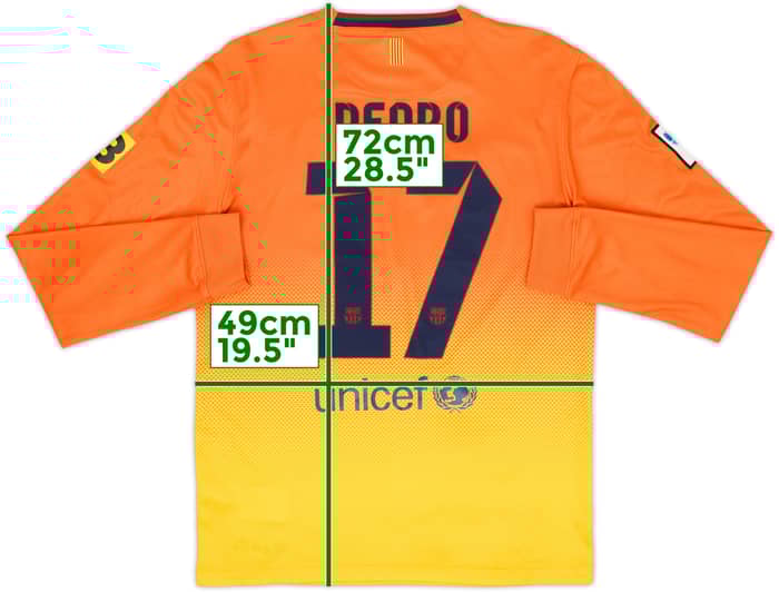 2012-13 Barcelona Away L/S Shirt Pedro #17 - 9/10 - (S)