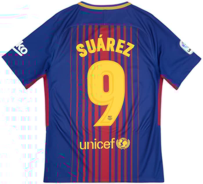 2017-18 Barcelona Home Shirt Suarez #9 - 6/10 - (S)