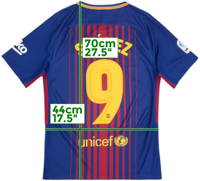 2017-18 Barcelona Home Shirt Suarez #9 - 6/10 - (S)