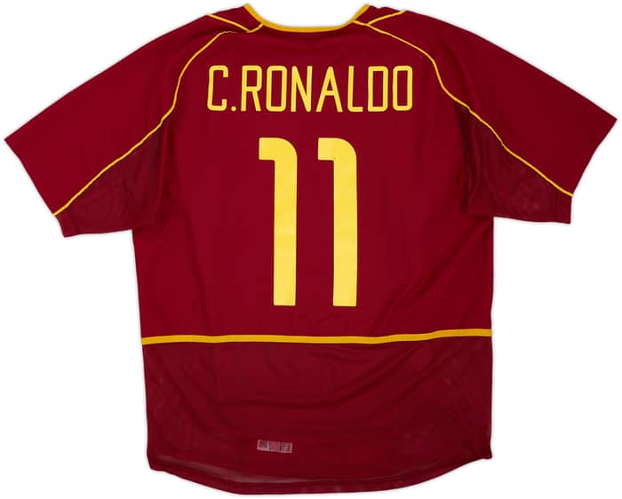 2002-04 Portugal Player Issue Home Shirt C.Ronaldo #11 - 8/10 - (L)