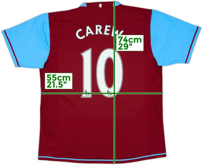 2007-08 Aston Villa Home Shirt Carew #10 - 8/10 - (L)