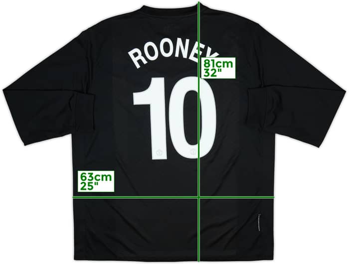 2009-10 Manchester United Away L/S Shirt Rooney #10 - 8/10 - (XXL)