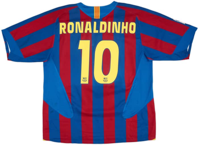 2005-06 Barcelona Home Shirt Ronaldinho #10 - 6/10 - (XL)