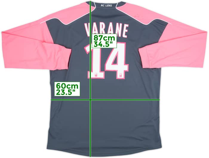 Camiseta de visitante del Lens 2010-11 manga larga Varane #14 - 8/10 - (XXL)