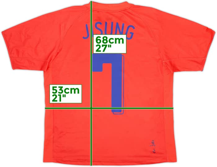 2006-08 South Korea Home Shirt Ji Sung #7 - 6/10 - (M)