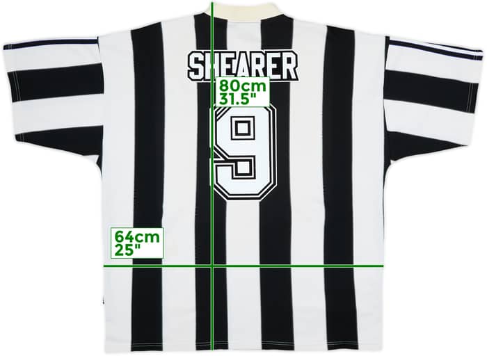 1995-97 Newcastle Home Shirt Shearer #9 - 6/10 - (XXL)