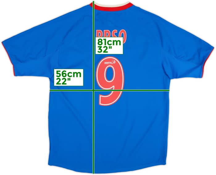 2003-05 Rangers Home Shirt Prso #9 - 6/10 - (L)