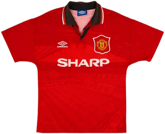 1996-98 Manchester United Home Shirt Cantona #7 - 8/10 - (Y)