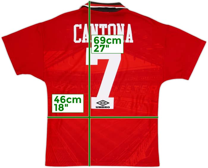 1996-98 Manchester United Home Shirt Cantona #7 - 8/10 - (Y)